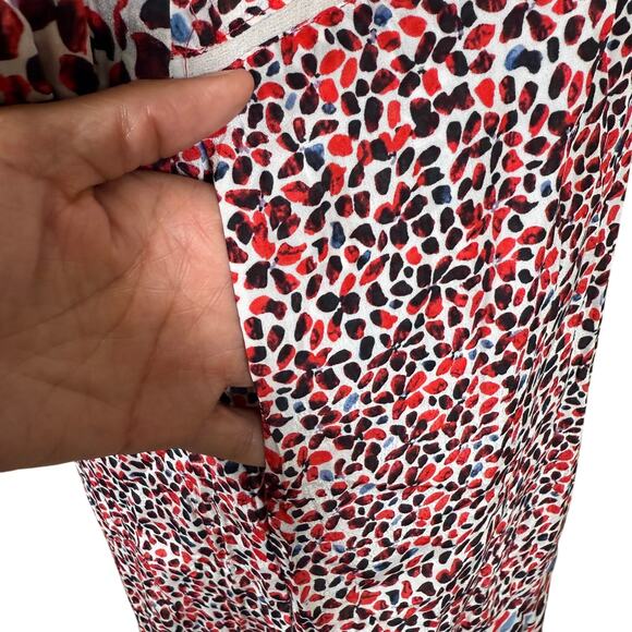 Reiss Anush Red Black White Abstract Print Dress Vintage Look Women’s | Size 4 - Picture 7 of 14